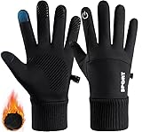 Ulhnei Fahrradhandschuhe Warme Winterhandschuhe Wasserabweisende Touchscreenhandschuhe Winddichte Laufhandschuhe rutschfeste für Männer Frauen zum Laufen, Radfahren, Klettern usw