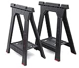 2er Set Arbeitsbock aus Kunststoff mit Ablage, Belastung bis 350 kg, Klappbock, Böcke, Unterstellbock, Gerüstbock