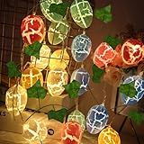 Osterdeko Lichterkette, Ostern Eier Lichterkette Efeu Künstlich Lichterkette, LED Lichterkette Lichtervorhang Innen, Bunt Osterdeko Lichterkette Außen Innen Für Hochzeit Oster Deko (20LED 3M)