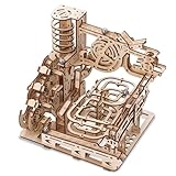 3D Puzzle Holz Kugelbahnen für Erwachsene Murmelbahn Trackball Modell Bausatz DIY Holzpuzzle Mechanische Kugelbahn mit 7 Stahlkugeln Geschenk für Männer Frauen