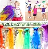 Chiffontücher - 12 Stück 60x60cm Square Bunte Jongliertücher Seidentücher Baby Schwungtuch Bunte Tücher Kinder für Tanzen, Jonglieren, Sensorisches, Tanztücher