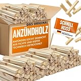Premium Anzündholz 18kg (4X 4,5kg Säcke) – Ofenfertig aus Fichte | Trockenes Anmachholz für Kamin, Grill & Feuerstelle | Schnelles Entzünden, saubere Flamme