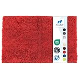 Floordirekt Badematte Sky - Badezimmerteppich - Weicher, dichter Hochflor - Rutschhemmend & Schnell trocknend - Geeignet für Fußbodenheizung - Eckig & Rund (50 x 60 cm, Beerenrot)