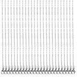 Tyqour 25 Stück Edelstahl Kette Ohne Anhänger Edelstahlkette 45cm Schmuck Halskette Ohne Anhänger Ketten Silber Edelstahl Link Halskette mit Karabinerverschluss Schlangenkette für Schmuck Machen