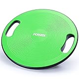 POWRX Balance Board Erwachsene / Kinder Ø 40cm mit Griffen I Therapiekreisel Physiotherapie für propriozeptives Training und Fitness, Wackelbrett Grün