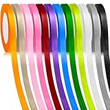 Semoss Polyester Satinband,12 Farben 6mm x 22m Geschenkband Set Seidenbänder Stoffband Dekoband Ribbons für Geschenke Verpackung,DIY-Handwerk,Schleifen,Hochzeit