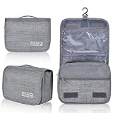 Waschtasche zum Aufhängen, Faltbare Kulturbeutel Herren zum Aufhängen wasserdichte Kosmetiktasche Herren Reise Kulturtasche Damen Gross Herren zum Aufhängen Waschbeutel zum Aufhängen(Grau)