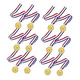 PAMINGONO 12st Sportliche Medaille Fußballpreis Goldene Medaillen Fußball Medaillen Medaille Für Den Ersten Platz Freiwilligenmedaille Brautmedaillen Gefälligkeiten Für Sportpartys Weberei