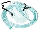 Tiga-Med Sauerstoffmaske Sauerstoffmasken f. Erwachsene DEHP-frei 5 Stück mit grünem 210cm Sauerstoffschlauch O2-Maske O2-Masken O2 Atemmaske Atemmasken