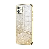 Schutzhülle kompatibel mit iPhone 7 Plus/8 Plus, transparent, glitzernd, galvanisiert, Hybrid-Schutzhülle, dünn, transparent, kratzfest, stoßdämpfend, TPU-Stoßfänger, kompatibel mit 7 Plus/8