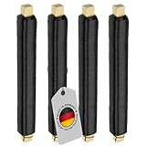 ECENCE 4X Blumendraht verzinkt, 0,65mm Basteldraht, Wickeldraht lose auf Holzwickel zur Befestigung von Blumen und Pflanzen, Bindedraht Garten 35m Farbe Schwarz