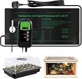Grenebo Heizmatte Pflanzen mit Groß Thermostat 20,75'x10' Wärmematte Reptil Dragon Temperatur Heizkissen Amphibien Pet Mat Wärmer Bett Matte