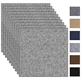 mymai Teppichfliesen Selbstklebende 30x30cm, 10 Stück Set, 0.9m² Strapazierfähige Filzfliesen mit hochwertigem Schlingenflor für Wohnung, Büro, Gewerbe, antistatisch mit Rückendeckung (Hellgrau)