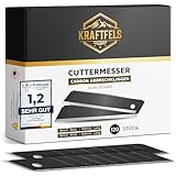 KRAFTFELS 120x Profi Cuttermesser Klingen 18mm - Ersatzklingen Cuttermesser aus hochwertigem Carbonstahl - Klingen Cuttermesser - Gehärtet & ultra scharf - Abbrechklingen für Cutter Messer Schwarz…