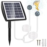GuKKK Solar Sauerstoffpumpe, 2W Solar Teichbelüfter mit 2200mAh Akku, Solar Luftpumpe Aquarium Oxygenator, Oxygenator Aquarium Luftpumpe Angelbelüfter mit Rohr Luftblasensteinen, für Gartenteiche
