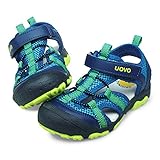 UOVO Jungen Sandalen Trekking Wandern Kinder Sandalen Outdoor Geschlossene Zehe Sandalen Sportliche Sommerschuhe Blau 27