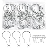 DesertBoy 40 Stück Duschvorhangringe, Duschvorhang Haken, Duschvorhang Ringe, Ringe für duschvorhang, Aufhängering mit gleitsystem für Badezimmer, Wohnzimmer, Schlafzimmer, Küche (Silber)