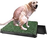 Hundeklo Hundetoiletten, Hundetoilette mit Kunstrasen Welpentoilette Trainingsunterlage Hunde Toilette mit Gras Indoor Hundetöpfchen Töpfchenauflage für Kleine Mittelgroß Hunde