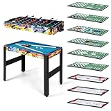 COSTWAY 12 in 1 Multi Spieltisch, Multifunktionstisch mit Tischfußball, Airhockey, Billard, Tischtennis, Schach, Bowling, Shuffleboard, Kombi-Tisch Tischkicker für Zuhause, Büro, Bar