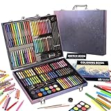 KINSPORY Premium Malkoffer Deluxe 150-teilig Malset für Kinder Anfänger Tolles Buntstifte Set, Wasserfarben, Ölpastellfarbe, zeichenstifte, Bleistifte als Zeichenset Geschenk Kinder