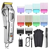 Hatteker Haarschneidemaschine Profi Haarschneider Herren Haartrimmer Bartschneider Barttrimmer Präzisionstrimmer Langhaarschneider Männer Edelstahldesign