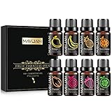 MAYJAM Duft Duftöl Set Fruchtiger 8 x 10ML, Früchte Duftöl Set für ätherischer Öle Diffusor Kerze Herstellung mit Orange/Erdbeere/Mango/Ananas/Papaya/Limette/Banane/Passionsfrucht