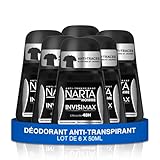 Narta - Invisimax Herren-Deodorant mit Rolle, Anti-Transpirant, 48 Stunden Wirksamkeit & Anti-Flecken, 6 x 50 ml