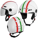 A-Pro Motorradhelm Motorrad Roller Offenes Jet Helm Viser ECE 22-06 Italien M