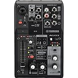 Yamaha AG03MK2 3-Kanal-Live-Streaming Mischpult mit USB-Audio-Interface – Für Windows, Mac, iOS und Android – In Schwarz