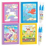 4 Stück Aqua Doodle Wassermalbuch Set, 4 Verschiedene Themen, Ideal Für Von 2-6 Jahren, Sauberes Malen Ohne Chaos, Perfekt Für Unterwegs Und Als Geschenk