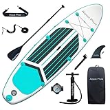 Aqua Plus 15cm Dickes,aufblasbares SUP für alle Fähigkeitsstufen,Stand Up Paddelbrett,Paddel,Pumpe,ISUP Reiserucksack,Jugendliche,Aufblasbare Boards für Stand Up Paddling