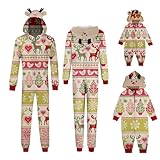 Generico Schlafanzug Weihnachten Familie Leicht 2024 Pyjama Weihnachten Familie Koordinierte Baumwolle Einteiler Pyjamas für Weihnachten Urlaub Kleidung für Männer Frauen Kinder Weihnachtsgeschenk,