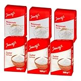 Mehl Type 405 & Zucker Raffinade 1 kg, 6er Pack (2 Sorten je 3x) | Erleichtert das Backen – Ideal für Kuchen, Brot & Desserts
