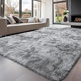 Sour Lemon Hochflor Teppich Grau Teppich Wohnzimmer 240x300 Waschbar Anti-Rutsch Extra Große Teppich Schlafzimmer Flauschige Moderne Teppiche Matte Teppichen für Schlafzimmer Kinderzimmer