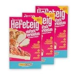 DECOCINO Süsser Hefeteig 3 x 400g - Fertige Backmischung, gelingsicher, für Profis und Anfänger, toller Hefeteig, einfache Handhabung, für Kuchen, Torten, kleines Gebäck