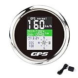 KAOLALI GPS Tachometer Geschwindigkeitsmesser Kilometerzähler 85 mm Rostfreie IP67 Wasserdichte Digitale Geschwindigkeitsmesse für Auto Boot