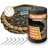 NATURIZ® Teichnetz & Vogelschutznetz robust - 15x15mm feinmaschig - UV & witterungsbeständig - Netz gegen Vögel, Laub & Teichschutz (3 x 4 m)