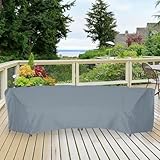 Wasserdichte Abdeckung für Gartenmöbel in Bogenform, Oxford-Gewebe, UV-Schutz, staubdicht, für die meisten gebogenen Sofas, Grau (305 x 99 x 91 cm)