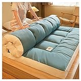 XOTAK Japanische Studentenwohnheim -Klappmatratze, 8 cm Verdickte Schlafmatte, Japanische Futon -Matratze, Roll Out Gästebett/Fog Blue/150X200Cm