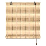 Natürlich Bambusrollo Rollo Bambus 45 50 60 70 80 90 100 110 120 130 140 150 160 170 180cm Breit Retro-Raffrollos Mit Lifter Lichtfilter Retro Bambus Rollo Jalousine Atmungsaktiver Balkon Dekoration
