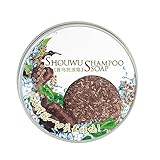 Shampoo für dunkles Haar, Multiflorum graue Haarseife, festes Shampoo, 50 ml, spendet Feuchtigkeit und nährt das Haar, stellt das Haar wieder her