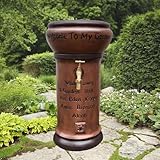 Keramik Garten Wassersäule mit Blumentopf,wassersäule garten,wasserzapfsäule garten,wasserzapfstelle garten,frostsicherer außenwasserhahn,saeule mit wasserhahn,standbrunnen,hydrant(Brass,Large)