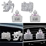 4 Pack Auto Lufterfrischer für Frauen, Autozubehör für Frauen, Auto Lufterfrischer, Bling Auto Zubehör, Auto Lufterfrischer für Frauen (Elegant)