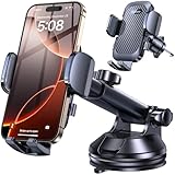 Romuto Handyhalterung Auto【2025 Upgrade Super Saugnapf】4 in 1 Handy Halterung Auto【360° Drehbar】Handyhalter fürs Auto Armaturenbrett Windschutzscheibe Lüftung KFZ Autohalterung für iPhone Samsung usw
