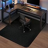 Vicwe Bodenschutzmatte Bürostuhl, 120 x 120 cm Gaming Bürostuhl Stuhlmatten, rutschfest und Einfach zu Reinigen, Stuhlmatte für Hartholzböden, Laminat, Parkett (Schwarz)