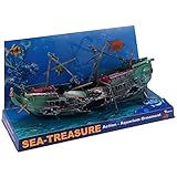 Orton GroßEs Aquarium Dekoration Boot Kunststoff Aquarium Schiff Luft Teilt Schiffswrack Aquarium Dekor C