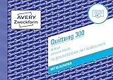 AVERY Zweckform 300 Quittungsblock (A6 quer, 50 Blatt, fälschungssicher, inkl. MwSt., mit 1 Blatt Blaupapier, für Deutschland und Österreich) weiß