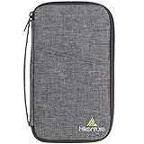 HIKENTURE Reisepasshülle mit RFID Blockier Ausweistasche Reiseorganizer Dokumententasche Travel Wallet für Pass, Ausweis, Bordkarten, Reisedokumente (Grau)