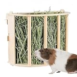 BAIFULAI Heuraufe Meerschweinchen, Heuraufe Kaninchen aus Naturholz, Heuraufe für Meerschweinchen aninchen, Chinchilla, Hasen und Hamster, Hasen Zubehör Kaninchen Zubehör