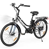 VARUN E Bike 26 Zoll, City E-Bike Damen Herren mit 55NM 250W Motor, 48V Li-Ion Akku, Elektrofahrrad mit LCD Display, 4+1 Fahrmodi, City E-Fahrrad mit bis zu 80KM